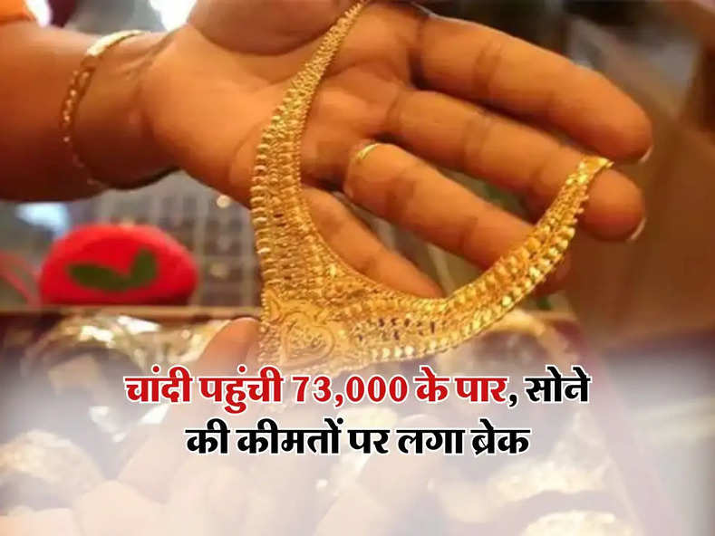 Gold Silver Price : चांदी पहुंची 73,000 के पार, सोने की कीमतों पर लगा ब्रेक, जानिए अपने शहर के ताजा रेट