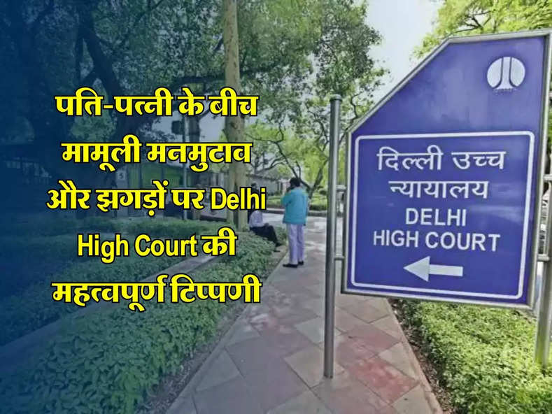 पति-पत्नी के बीच मामूली मनमुटाव और झगड़ों पर Delhi High Court की महत्वपूर्ण टिप्पणी